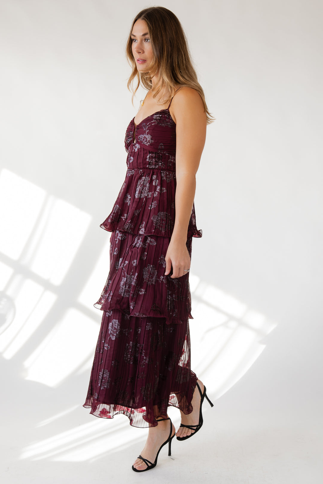 Astr The Label Lupin Dress - Wine Floral