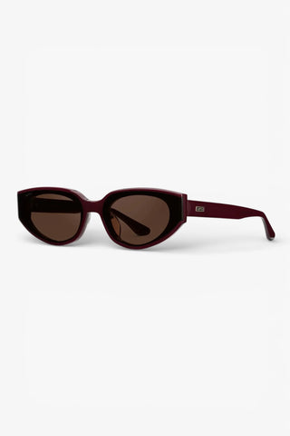Astra Sunglasses: Black Cherry Red/Dark Brown Lens