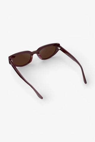 Astra Sunglasses: Black Cherry Red/Dark Brown Lens
