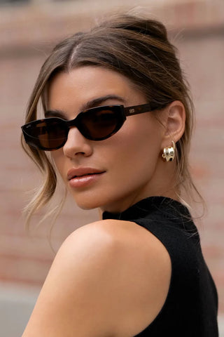 Astra Sunglasses: Brown Tortoise/Dark Brown Lens