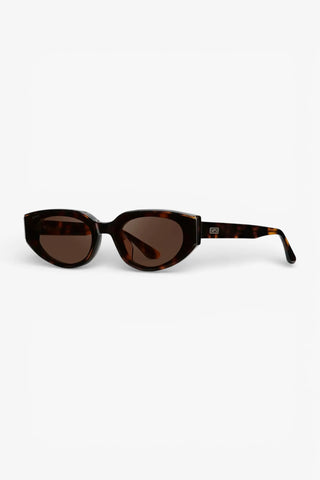 Astra Sunglasses: Brown Tortoise/Dark Brown Lens