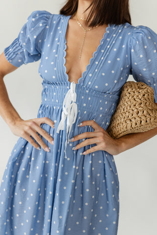 Beau Midi Dress - Blue Dot