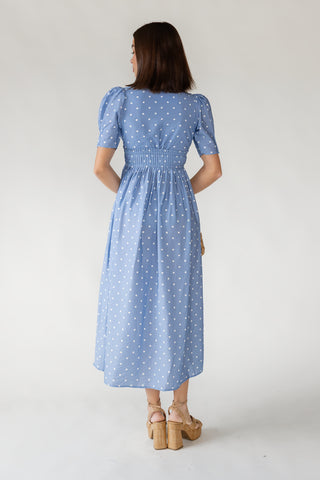 Beau Midi Dress - Blue Dot