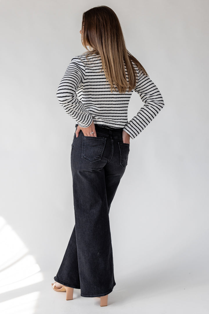 Blake White Knit Stripe Top