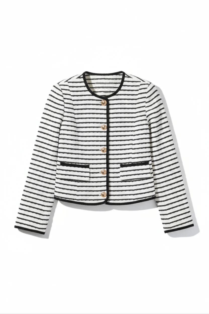 Blake White Knit Stripe Top