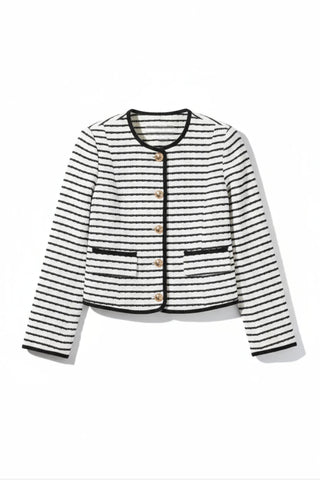 Blake White Knit Stripe Top