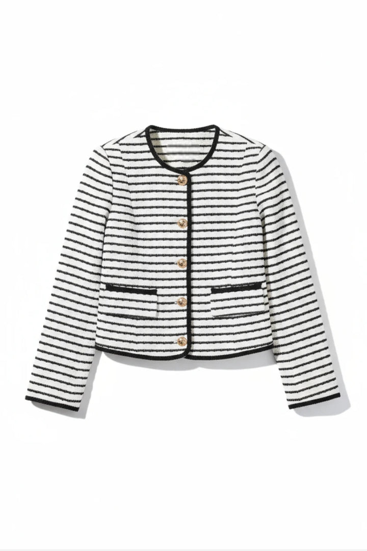 Blake White Knit Stripe Top