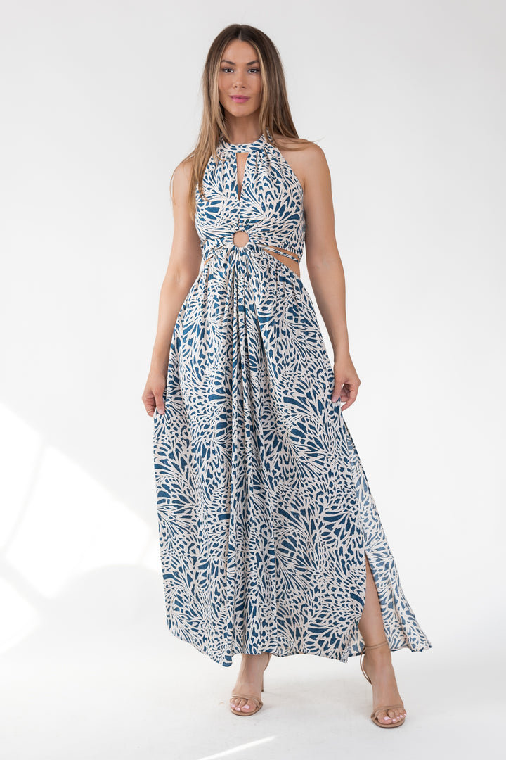 Santorini Breeze Halter Maxi Dress - Final Sale