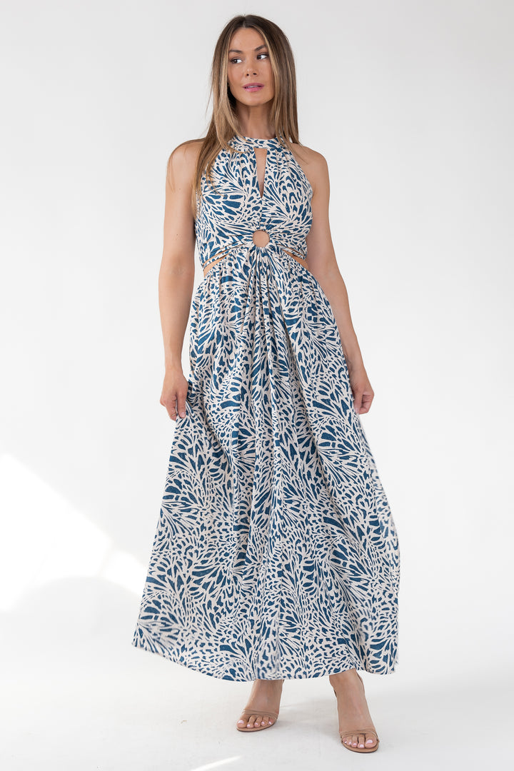 Santorini Breeze Halter Maxi Dress - Final Sale