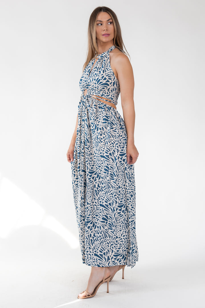 Santorini Breeze Halter Maxi Dress - Final Sale