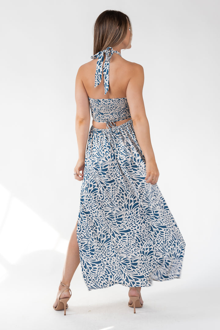 Santorini Breeze Halter Maxi Dress - Final Sale
