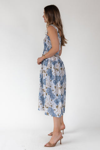 Bluebell Bloom Smocked Midi Dress