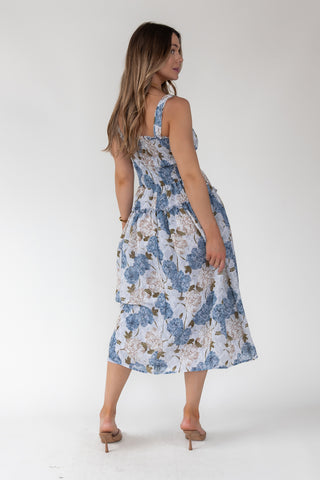 Bluebell Bloom Smocked Midi Dress