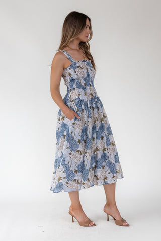 Bluebell Bloom Smocked Midi Dress