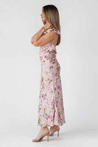 Blush Floral Flutter Strap Maxi Dress - Final Sale