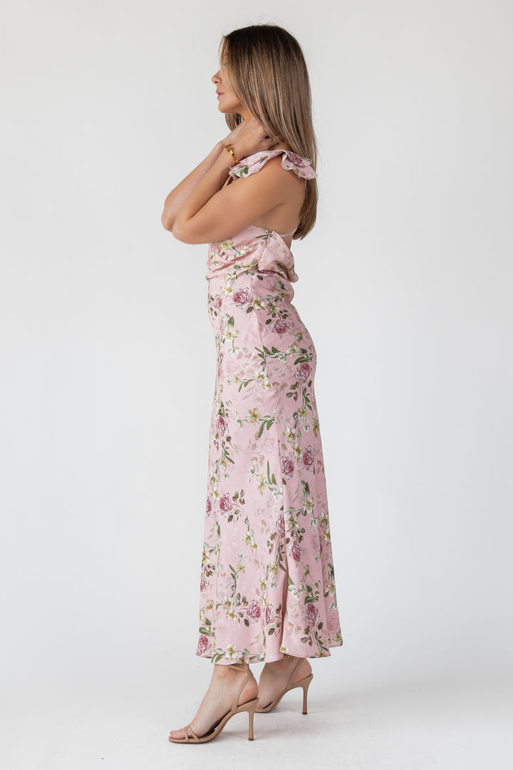 Blush Floral Flutter Strap Maxi Dress - Final Sale