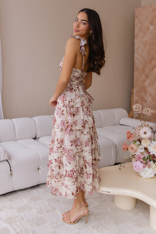 Bria Mauve Floral Print Dress - Final Sale