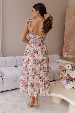 Bria Mauve Floral Print Dress - Final Sale