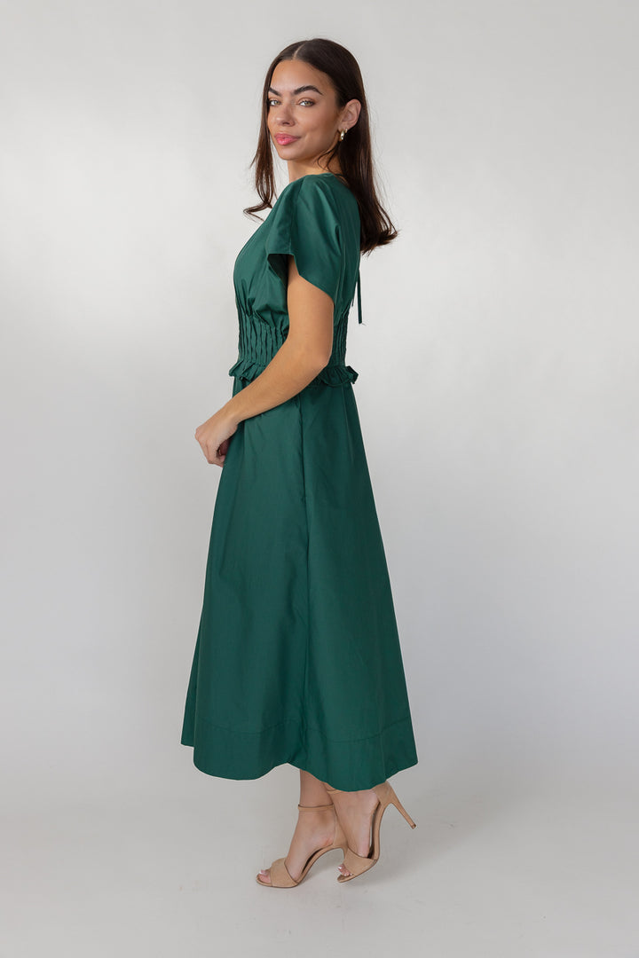 Briar Midi Dress - Deep Green