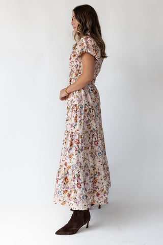 Britton Ecru Floral Maxi Dress