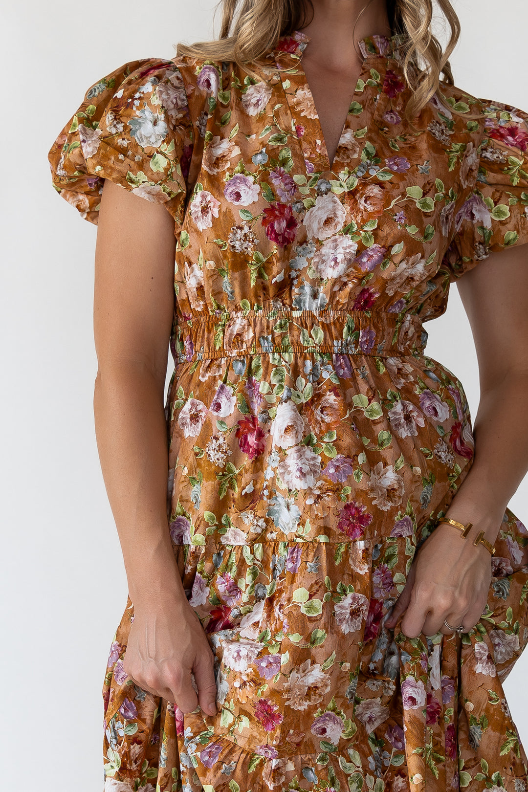 Britton Terracotta Floral Maxi Dress