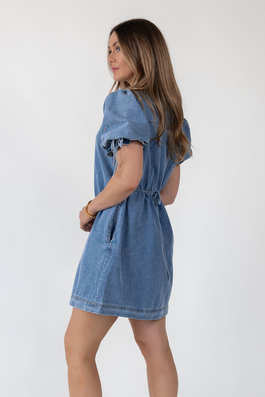 Camden Tie-Back Denim Mini Dress