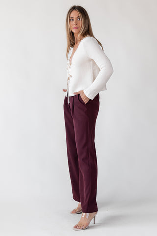 Colby Beige Tie Front Cardigan - Final Sale