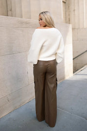 Cora Ivory Long Sleeve Rib Knit Sweater  JO+CO