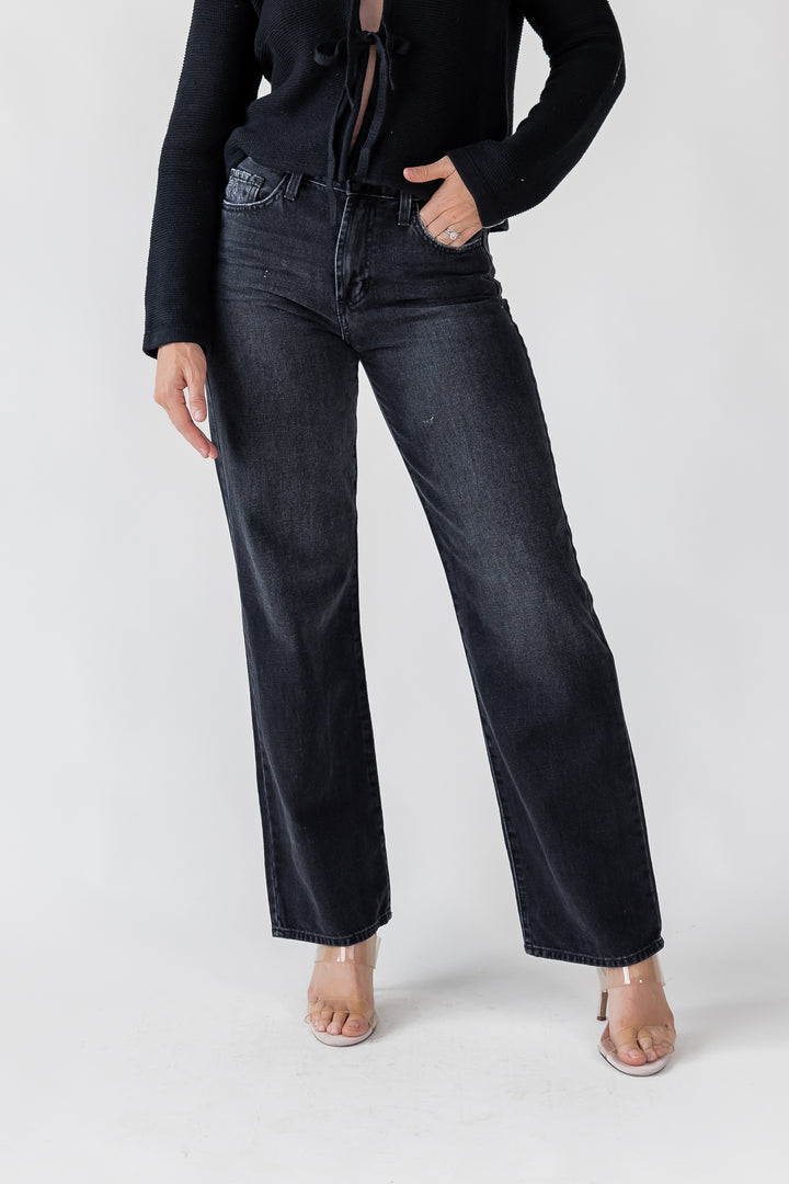 Cortez Washed Black Relaxed Straight Jean - Final Sale