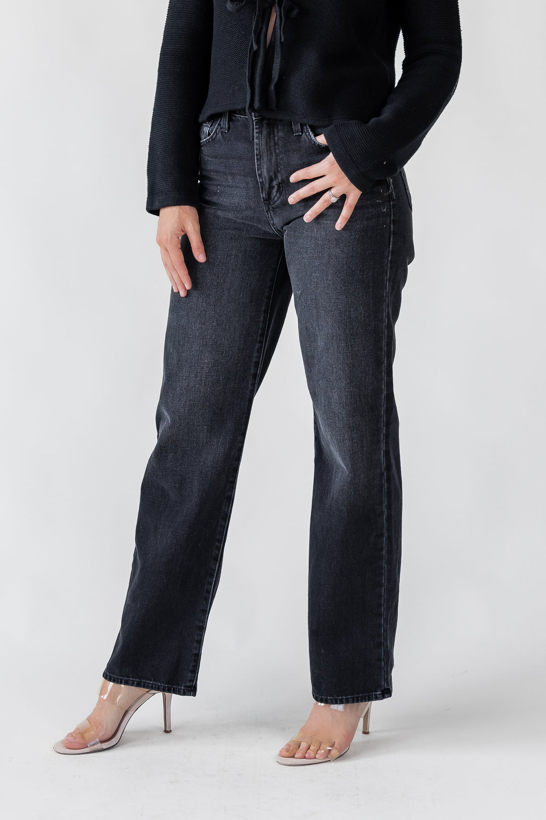 Cortez Washed Black Relaxed Straight Jean - Final Sale