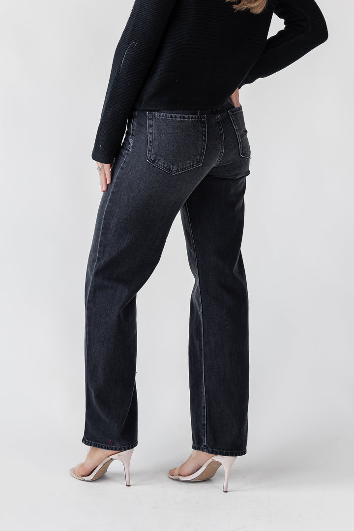 Cortez Washed Black Relaxed Straight Jean - Final Sale