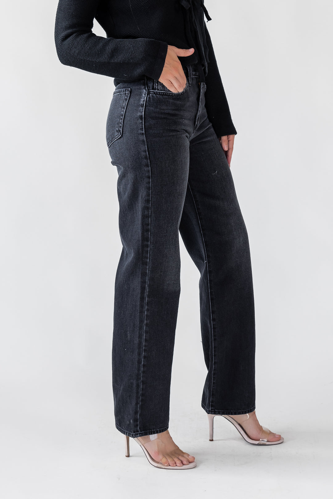 Cortez Washed Black Relaxed Straight Jean - Final Sale