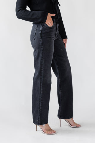 Cortez Washed Black Relaxed Straight Jean - Final Sale