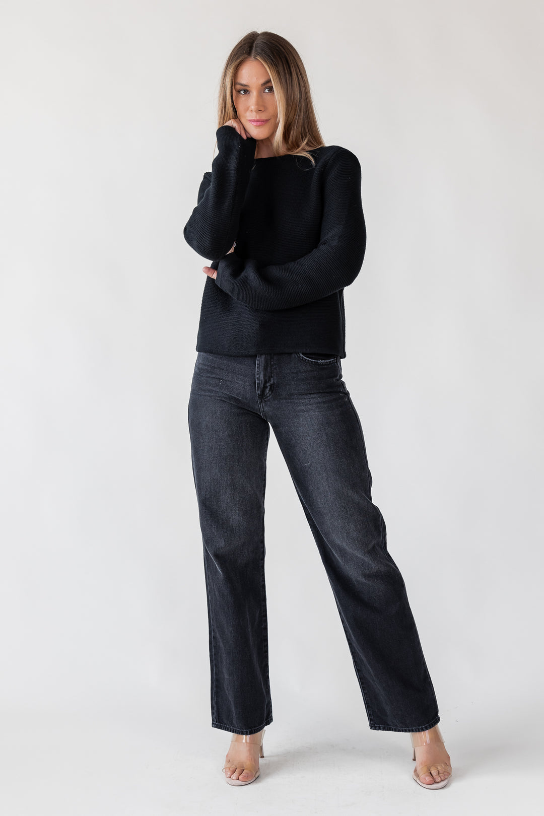 Cortez Washed Black Relaxed Straight Jean - Final Sale