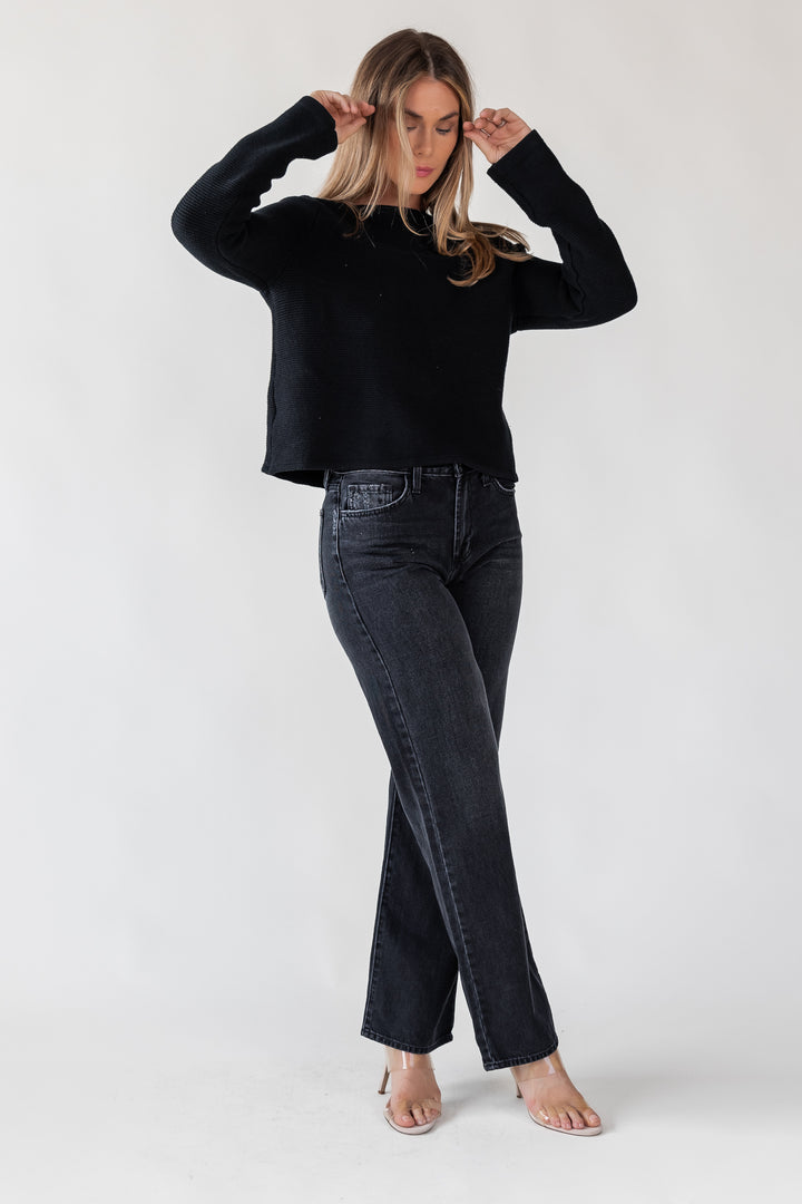 Cortez Washed Black Relaxed Straight Jean - Final Sale