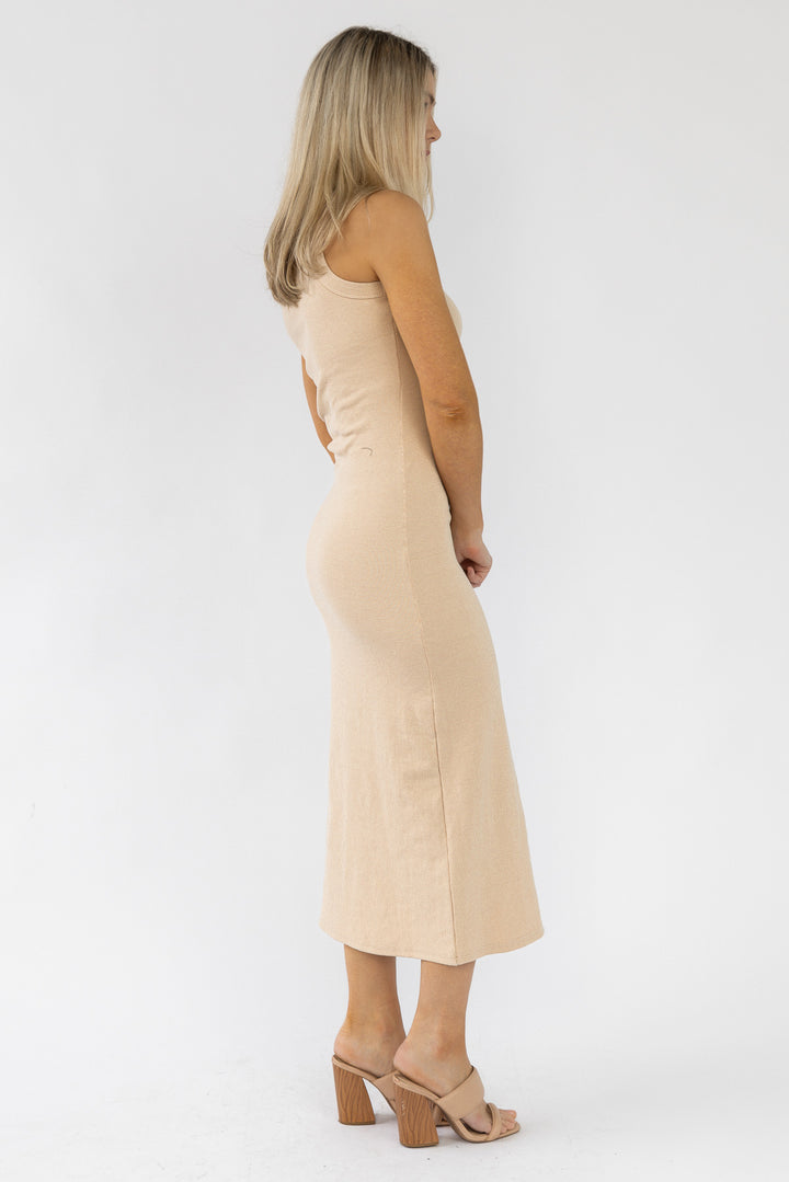 Coty Taupe Ribbed Dress
