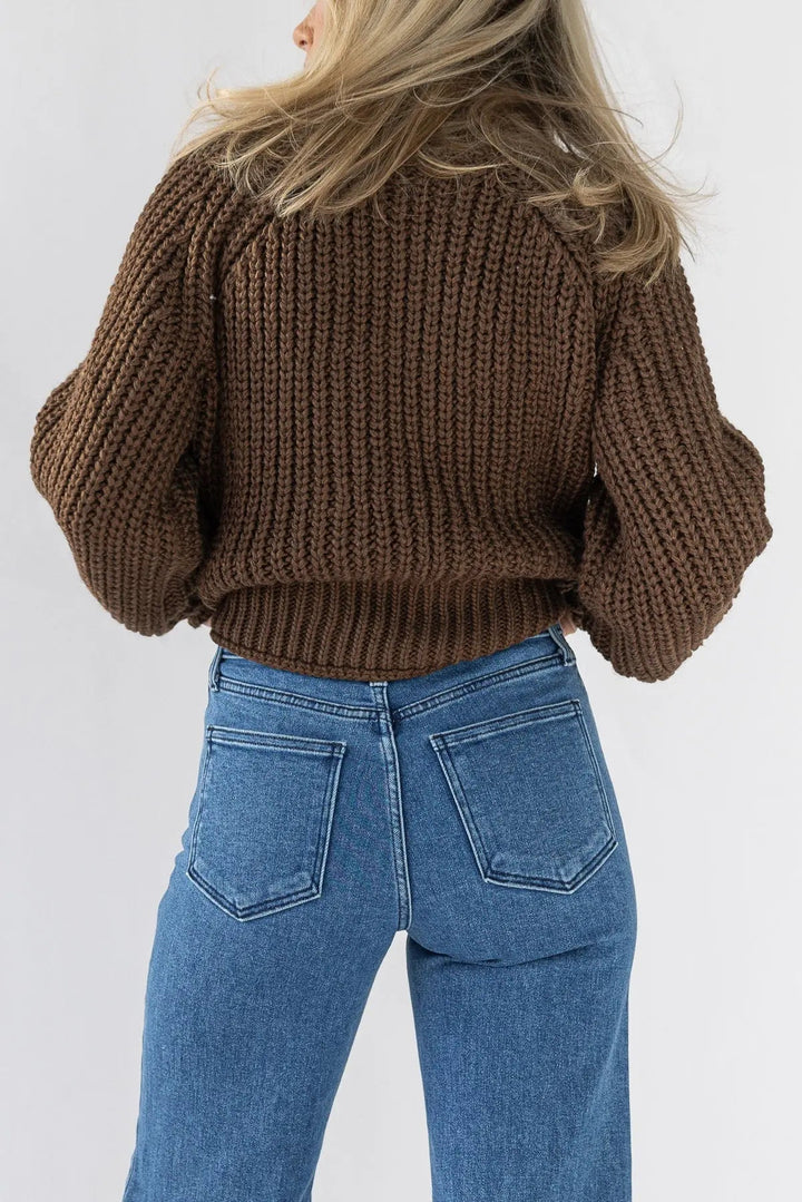 Cozy Conditions Brown Sweater - Final Sale
