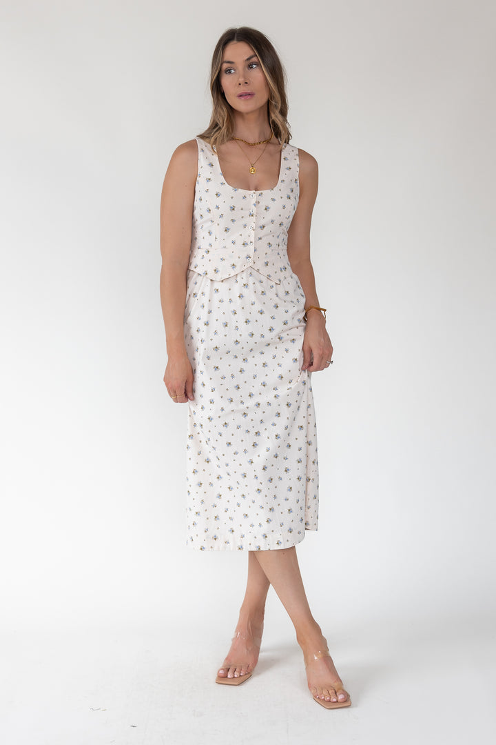 Daisyfield Blue Vest Midi Dress