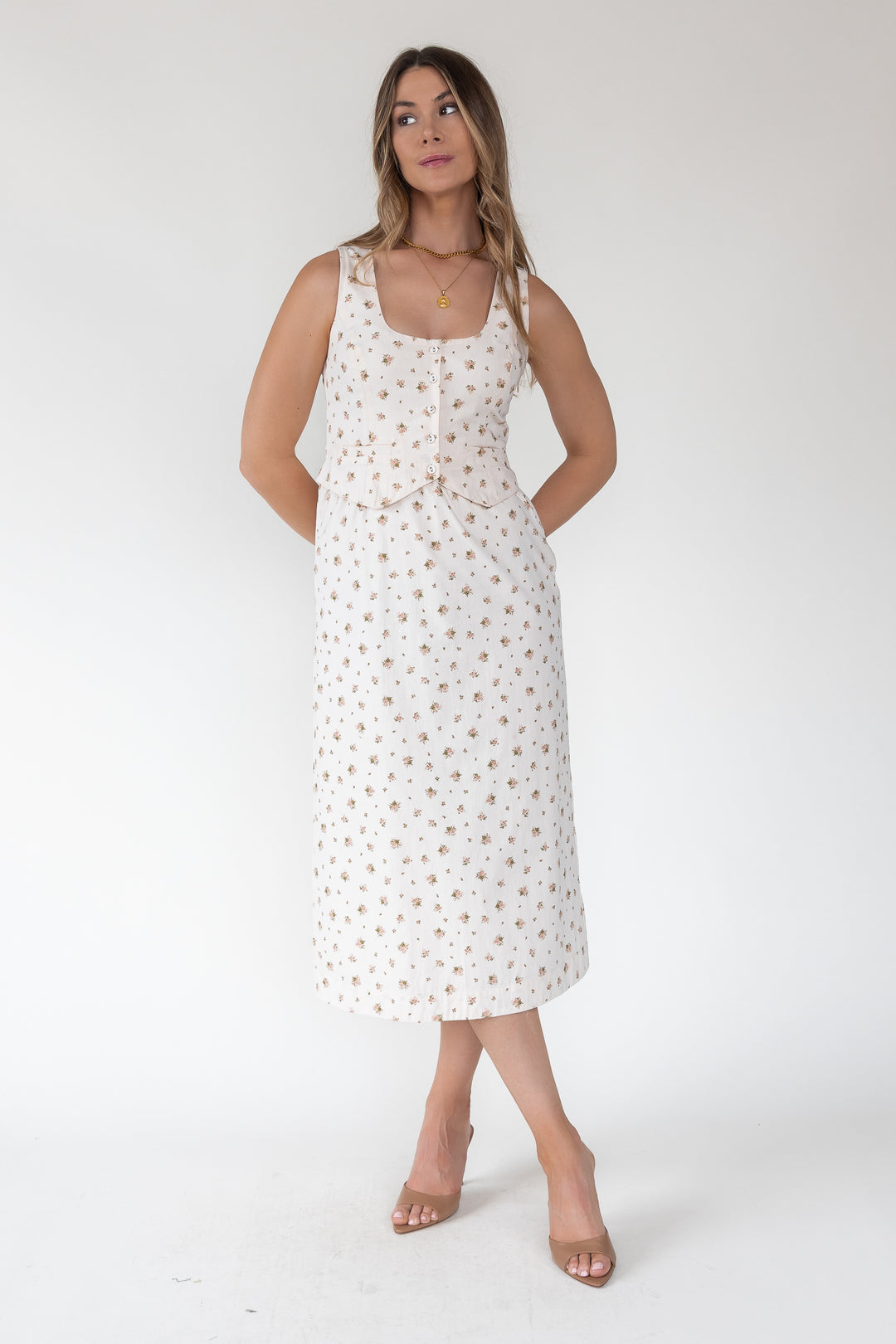 Daisyfield Pink Vest Midi Dress
