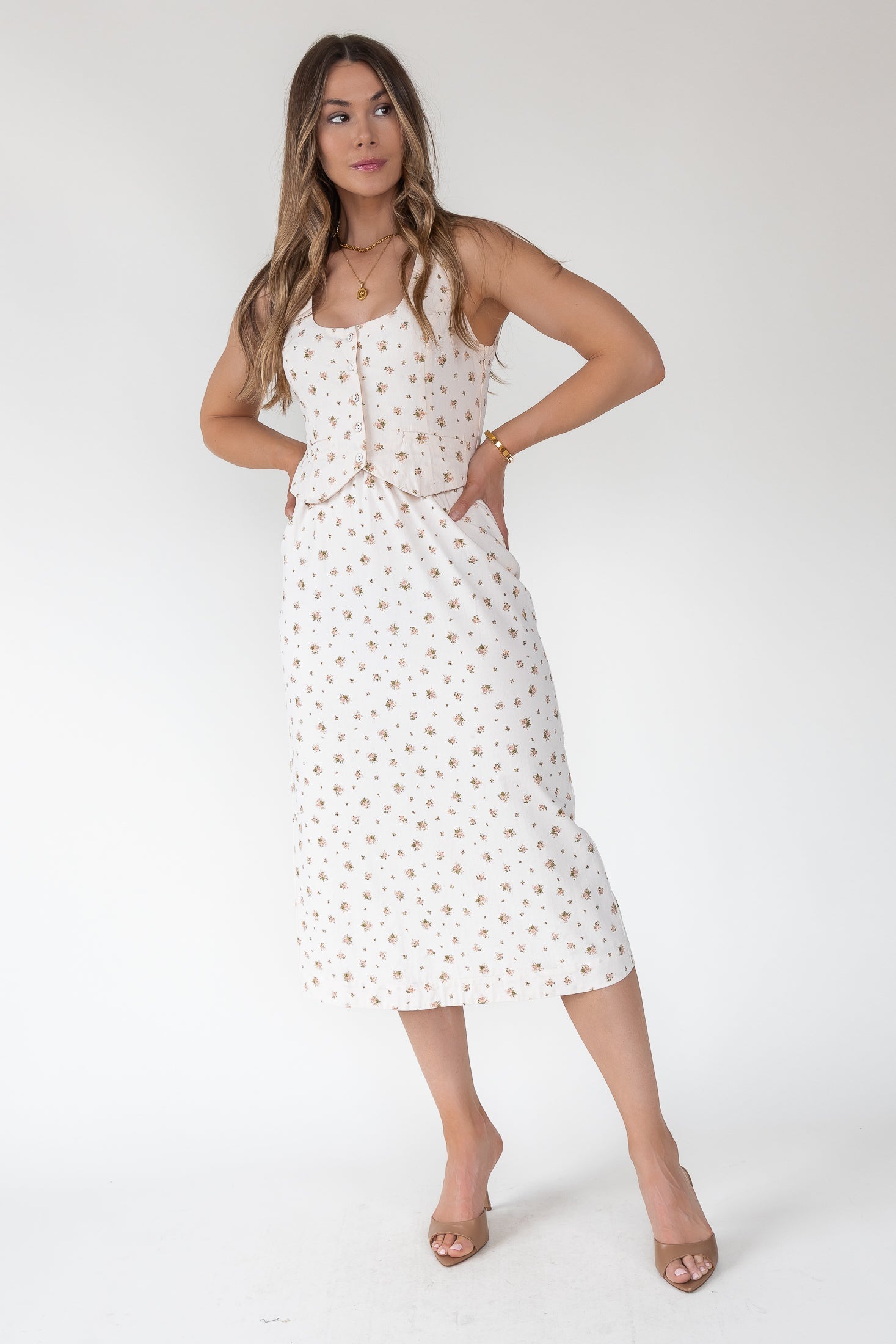 Daisyfield Pink Vest Midi Dress