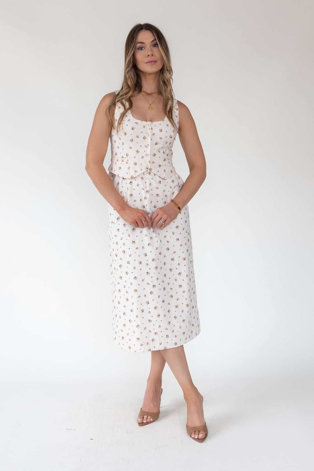 Daisyfield Pink Vest Midi Dress