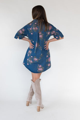 Daphne Floral Denim Dress