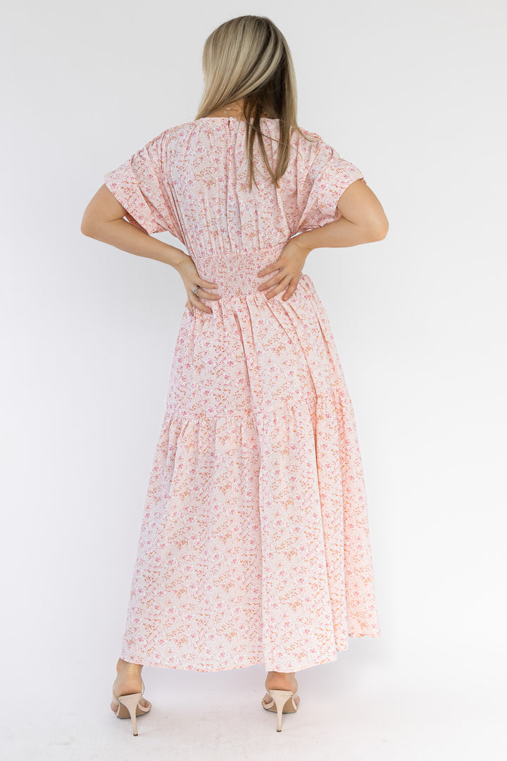 Daria Blush Floral Maxi Dress