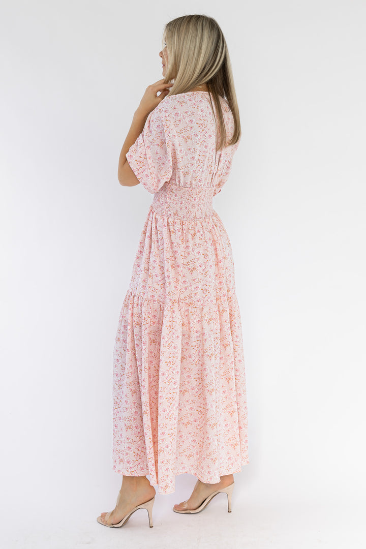 Daria Blush Floral Maxi Dress