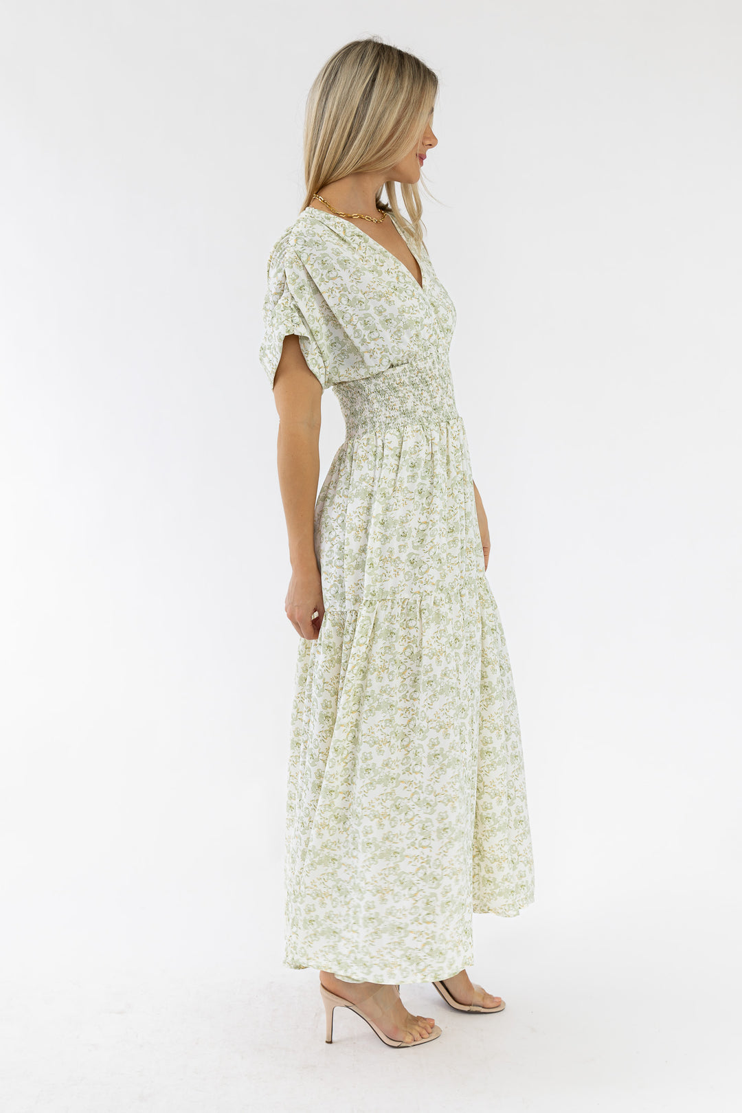 Daria Sage Floral Maxi Dress