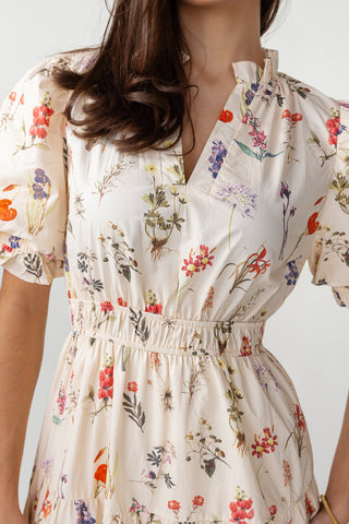 Elowen Dress - Ecru Floral