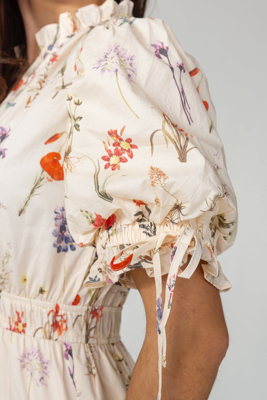 Elowen Dress - Ecru Floral