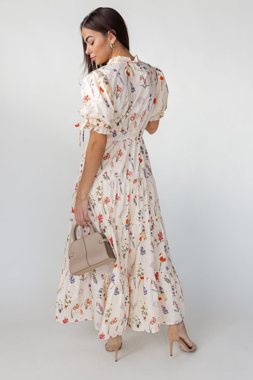 Elowen Dress - Ecru Floral