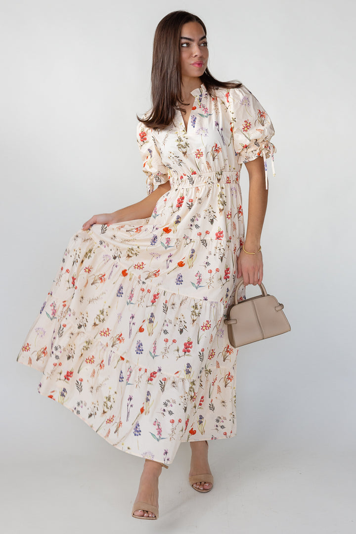 Elowen Dress - Ecru Floral