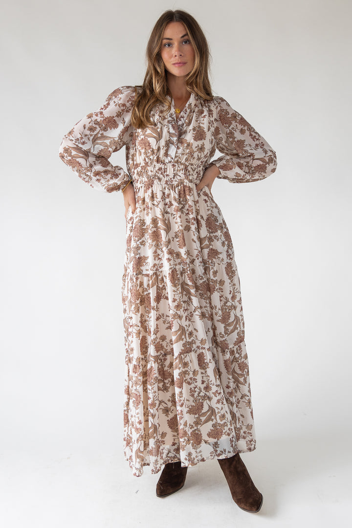 Ember Cream Floral Maxi Dress